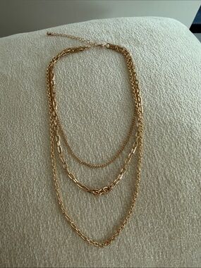 ASOS Gold-Tone Layered Triple Chain Necklace